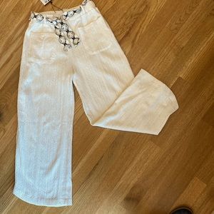 *** NWT girls Zara cream  wide leg pants